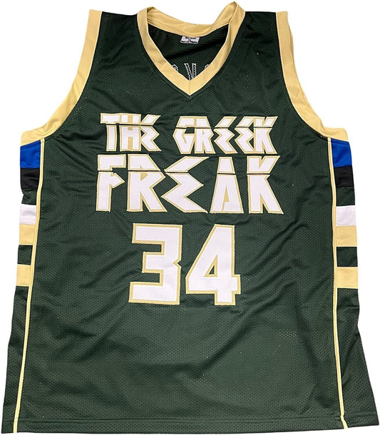 SignedAutographed Giannis Antetokounmpo Milwaukee Bucks Custom Jersey Green