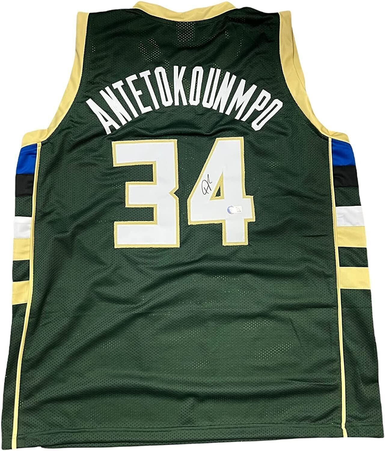 SignedAutographed Giannis Antetokounmpo Milwaukee Bucks Custom Jersey Green