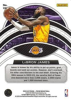 202223 Panini Prizm 24 LeBron James Dominance