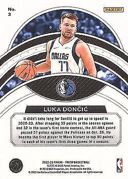 202223 Panini Prizm 3 Luka Doncic Dominance