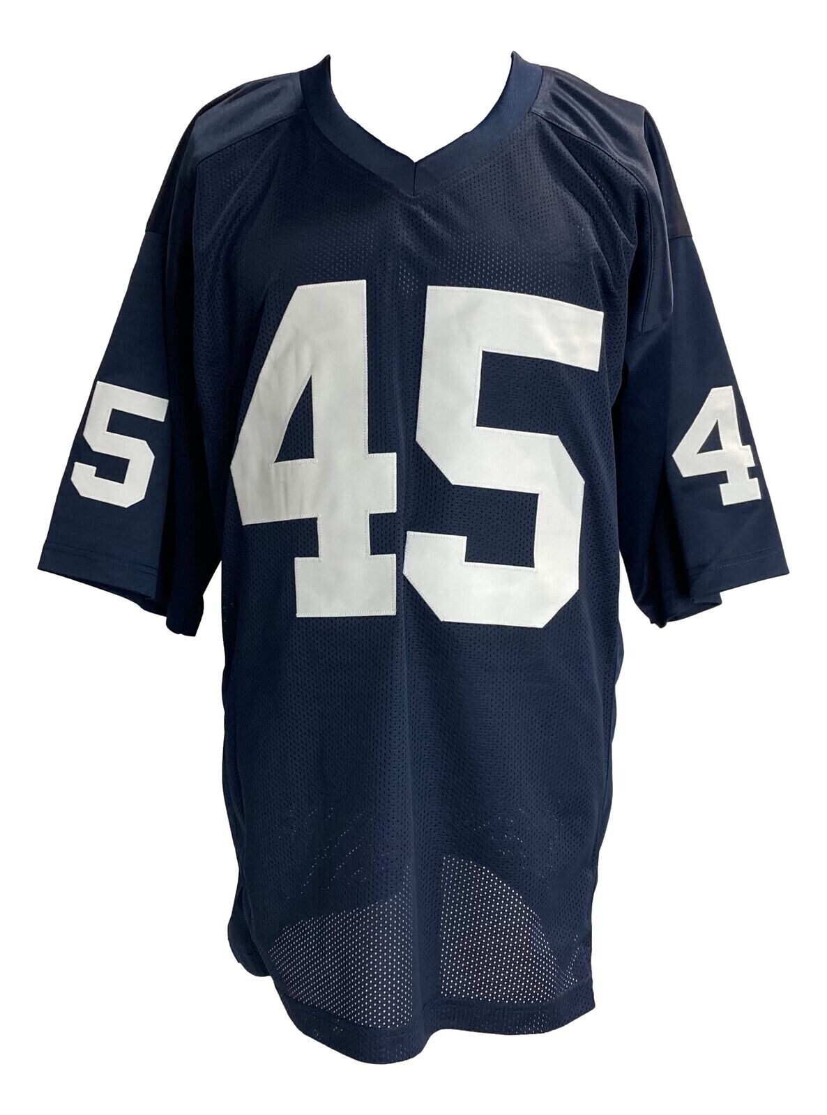 Rudy Ruettiger Signed Custom Blue College Football Jersey Never Quit Insc BAS