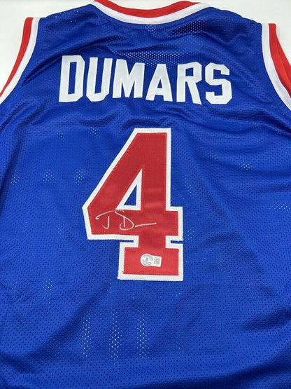 Joe Dumars Signed  Autographed Detroit Pistons Jersey Beckett BAS