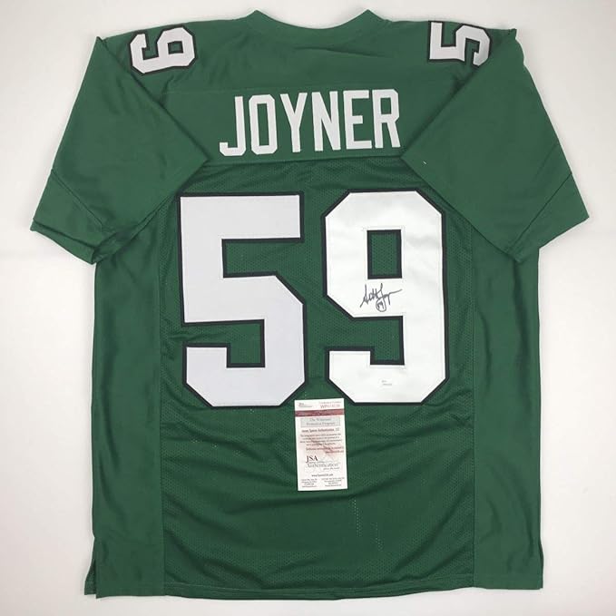 Autographed/Signed Seth Joyner Philadelphia Green Football Jersey JSA COA