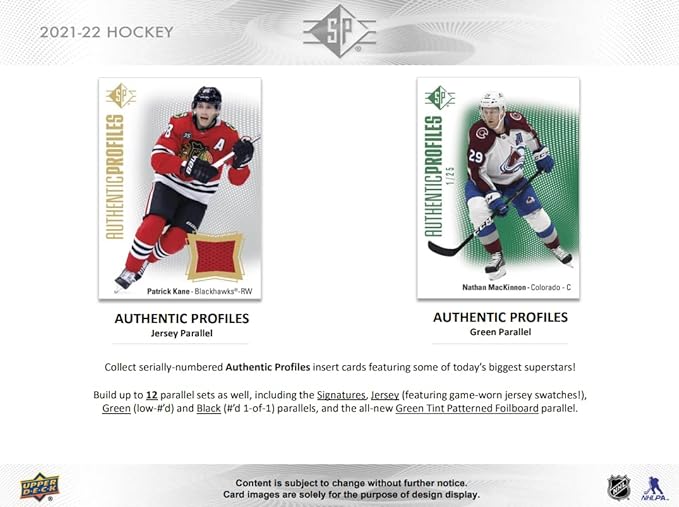 Upper Deck 2021-22 SP Hockey Card Blaster Box (8 Packs of Hockey Cards)