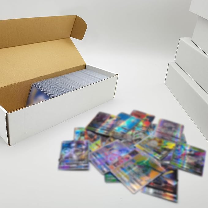 Trading Card Cardboard Storage with Dividers - For Baseball, Football, Sports Cards and MTG Playing Cards (6 Count)