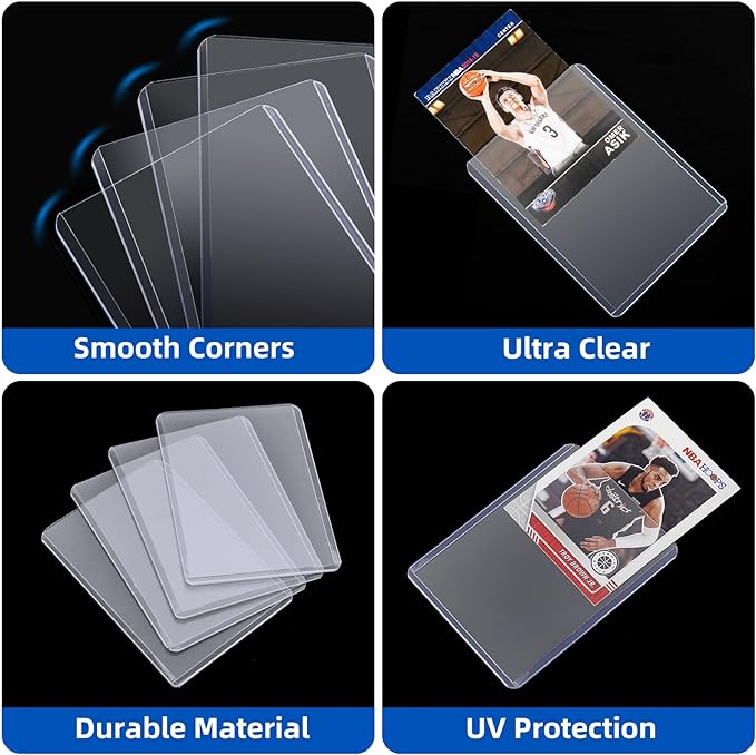 3"X4" Card Sleeves Top Loaders for Cards, Baseball Card Protectors Hard Plastic, Premium Toploaders Card Holder Penny Sleeves for Trading Sports Football Cards (100 Toploaders)