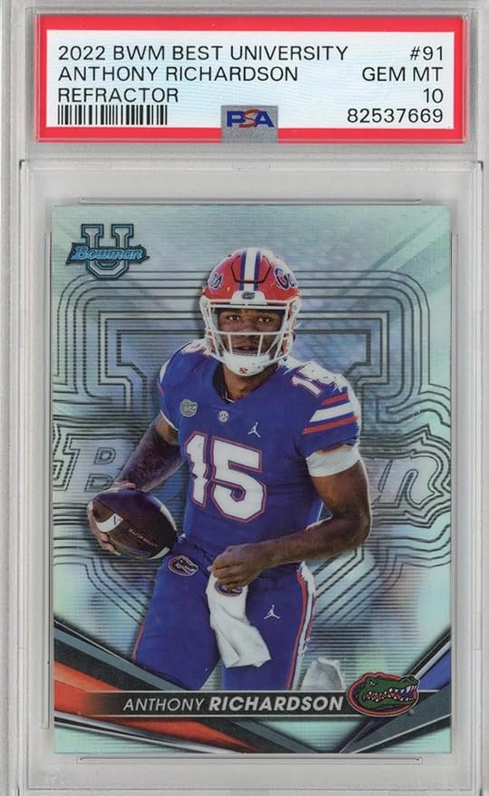 Graded 2022 Bowman Best University Anthony Richardson #91 Refractor Rookie RC Football Card PSA 10 Gem Mint