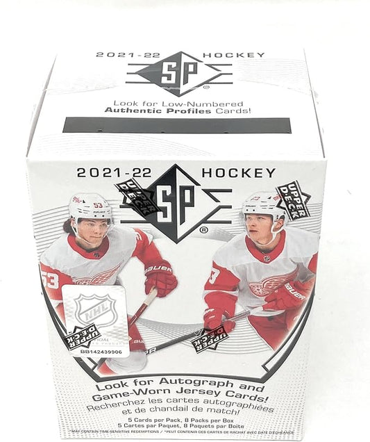 Upper Deck 2021-22 SP Hockey Card Blaster Box (8 Packs of Hockey Cards)