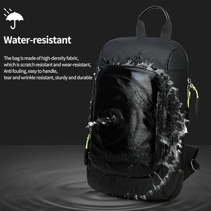 Aamytike Crossbody Sling Bag,Waterproof Sling Backpack for Men with USB Charging Port Lightweight Casual Daypack