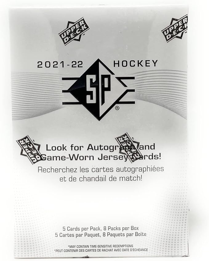 Upper Deck 2021-22 SP Hockey Card Blaster Box (8 Packs of Hockey Cards)