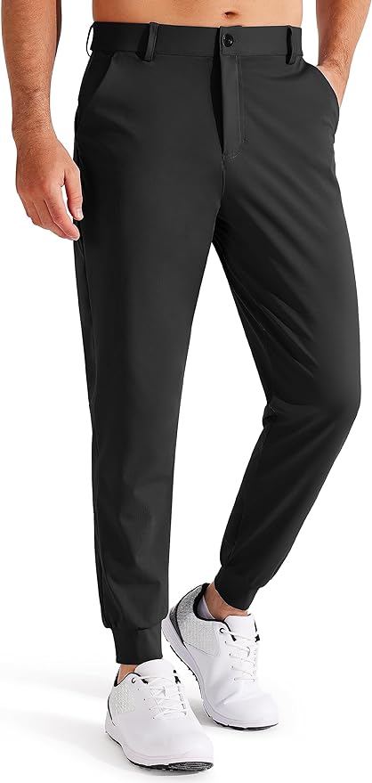 Libin Men's 4-Way Stretch Golf Joggers with Pockets, Slim Fit Work Dress Pants Athletic Casual Sweatpants for Men