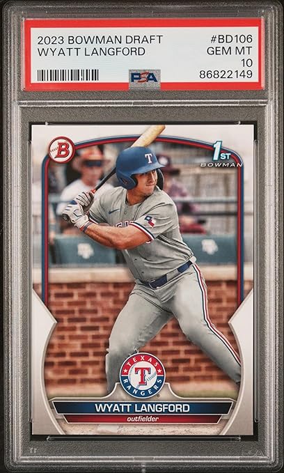 Graded 2023 Topps Bowman Draft Wyatt Langford #BD106 Rookie RC Baseball Card PSA 10 Gem Mint