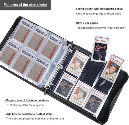 Graded Card Binder for 60 PSA Slabs, Protective Zippered Storage and Display Album for Graded Card, Also Compatible with CSG, BGS, SGC, CGC Cards