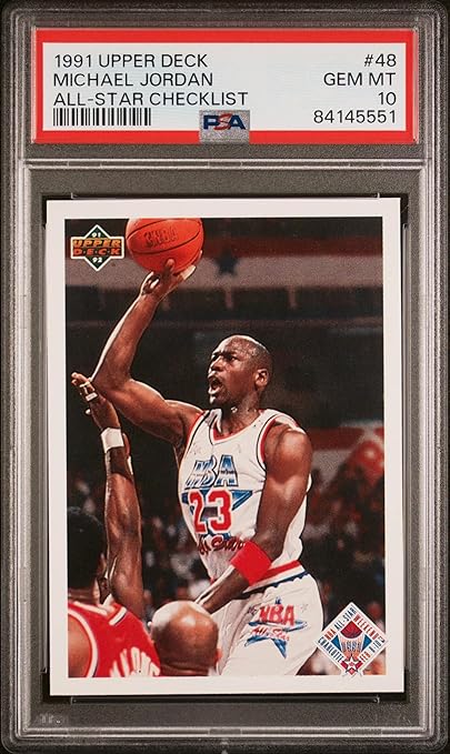 Graded 1991 Upper Deck Michael Jordan #48 All Star Check List Basketball Card PSA 10 Mint